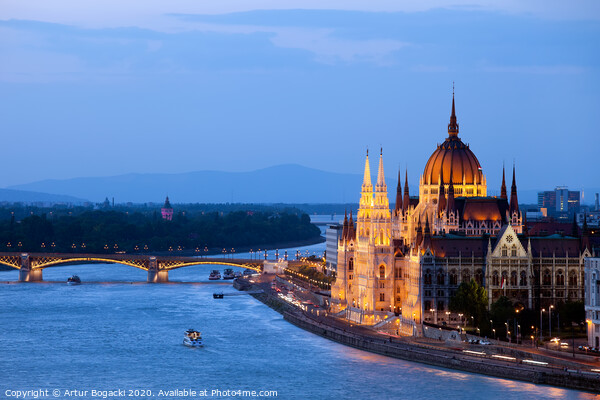 Parliament Building in Budapest at Evening Picture Board by Artur Bogacki