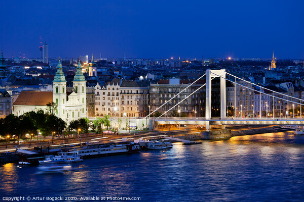 City of Budapest at Night Picture Board by Artur Bogacki