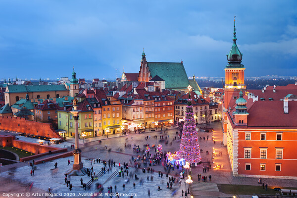 Old Town of Warsaw at Dusk Picture Board by Artur Bogacki
