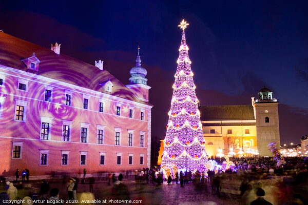 Christmas Tree in Warsaw Old Town Picture Board by Artur Bogacki
