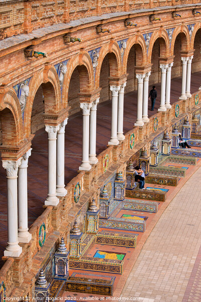 Plaza de Espana Colonnade in Seville Picture Board by Artur Bogacki