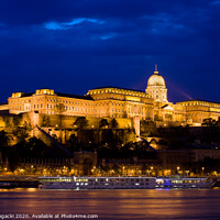 Buy canvas prints of Buda Castle at Night in Budapest by Artur Bogacki