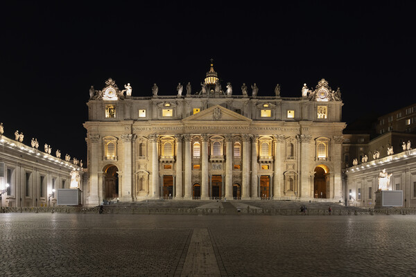 St Peter Basilica at Night in Vatican Picture Board by Artur Bogacki