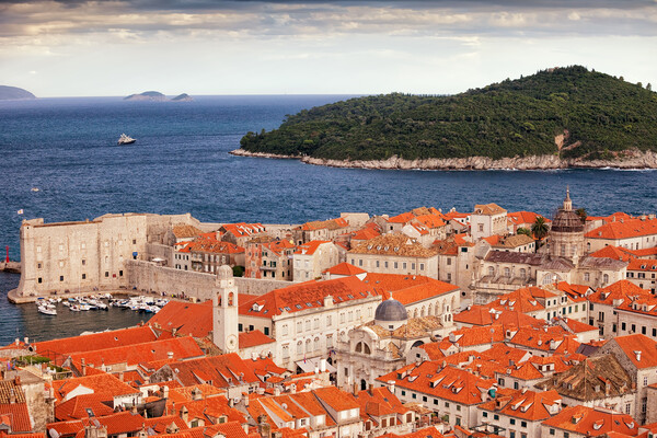 Old Town of Dubrovnik and Lokrum Island Picture Board by Artur Bogacki