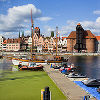 Buy canvas prints of Marina and Old Town of Gdansk Skyline by Artur Bogacki