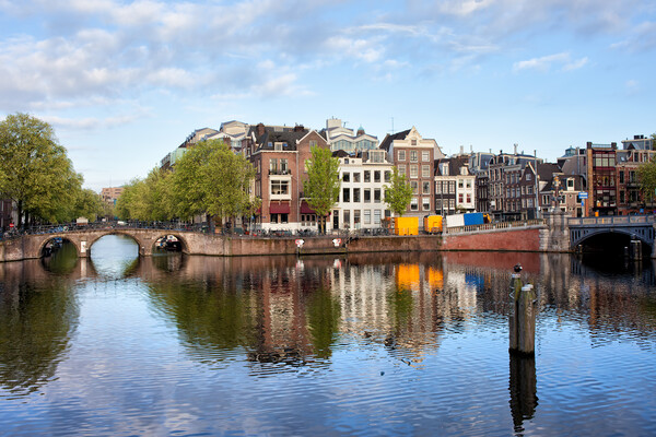 Amstel River in the City of Amsterdam Picture Board by Artur Bogacki