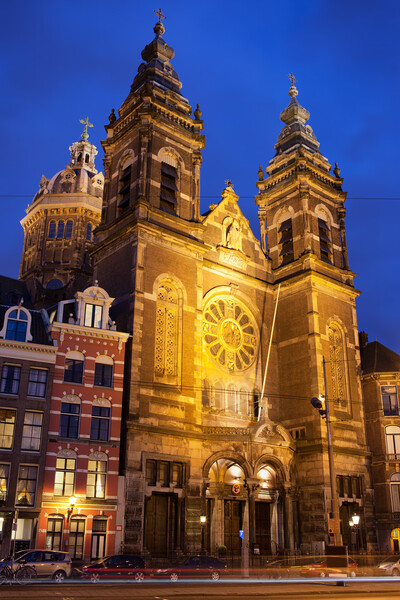 Saint Nicholas Church at Night in Amsterdam Picture Board by Artur Bogacki