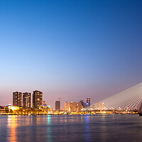 Buy canvas prints of Rotterdam Skyline at Twillight by Artur Bogacki