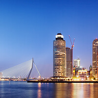 Buy canvas prints of City of Rotterdam Skyline in the Evening by Artur Bogacki