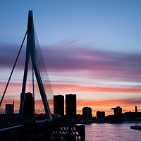 Buy canvas prints of City of Rotterdam Skyline Silhouette by Artur Bogacki
