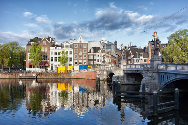 City of Amsterdam by the Amstel River Picture Board by Artur Bogacki