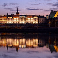 Buy canvas prints of Royal Castle and Vistula River at Twilight in Warsaw by Artur Bogacki