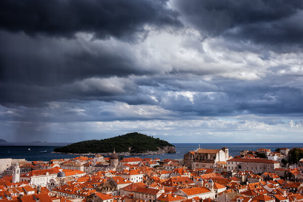 Stormy Clouds Over Dubrovnik City Picture Board by Artur Bogacki