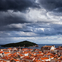 Buy canvas prints of Stormy Clouds Over Dubrovnik City by Artur Bogacki