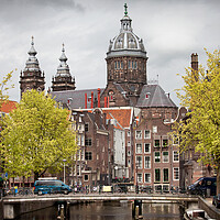 Buy canvas prints of Old Town of Amsterdam in Spring by Artur Bogacki