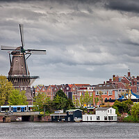Buy canvas prints of The Gooyer Windmill in City of Amsterdam by Artur Bogacki