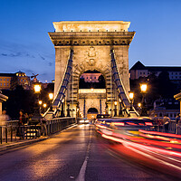 Buy canvas prints of Szechenyi Chain Bridge in Budapest by Night by Artur Bogacki