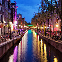 Buy canvas prints of Red Light District by Night in Amsterdam by Artur Bogacki