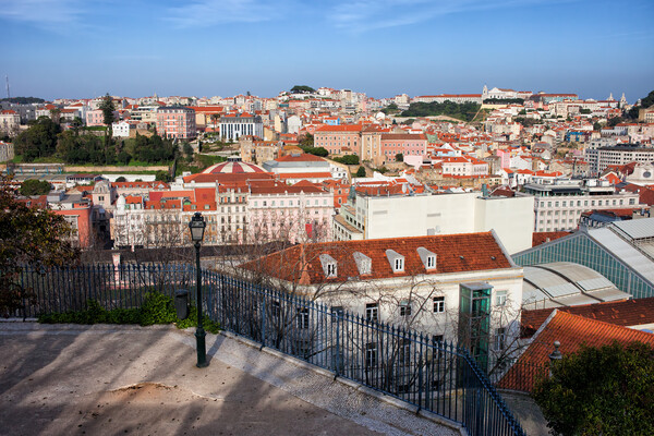City of Lisbon from Above in Portugal Picture Board by Artur Bogacki