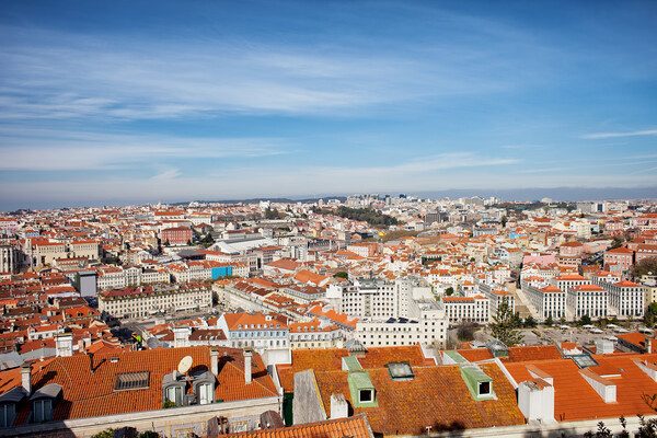 City of Lisbon Cityscape in Portugal Picture Board by Artur Bogacki
