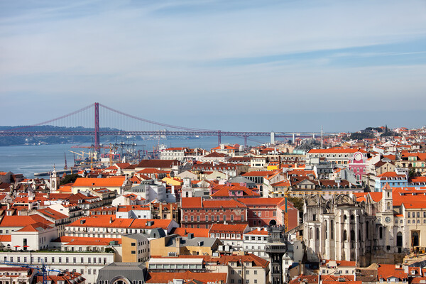 City of Lisbon from Above in Portugal Picture Board by Artur Bogacki