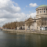 Buy canvas prints of Four Courts and River Liffey in Dublin by Artur Bogacki