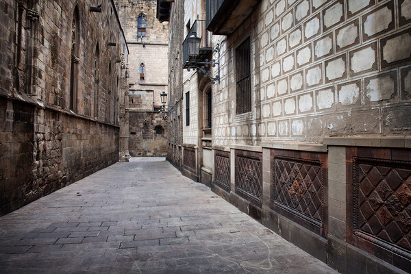 Alley in the Gothic Quarter of Barcelona Picture Board by Artur Bogacki