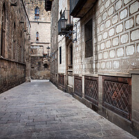 Buy canvas prints of Alley in the Gothic Quarter of Barcelona by Artur Bogacki