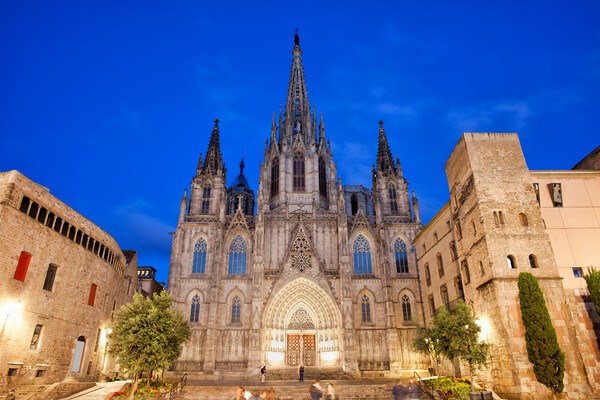 Barcelona Cathedral at Night Picture Board by Artur Bogacki