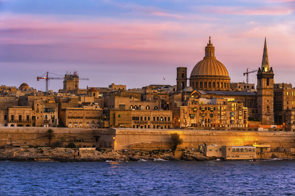 Valletta City Skyline In Malta Picture Board by Artur Bogacki