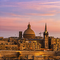 Buy canvas prints of City of Valletta in Malta at Sunset by Artur Bogacki