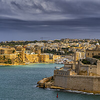 Buy canvas prints of Fort St Angelo in Birgu and Kalkara in Malta by Artur Bogacki