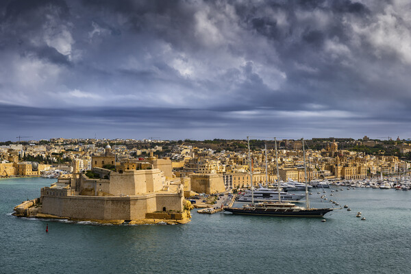 Birgu City And Vittoriosa Marina In Malta Picture Board by Artur Bogacki