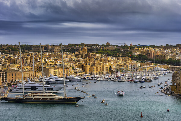 Birgu City And Vittoriosa Marina In Malta Picture Board by Artur Bogacki