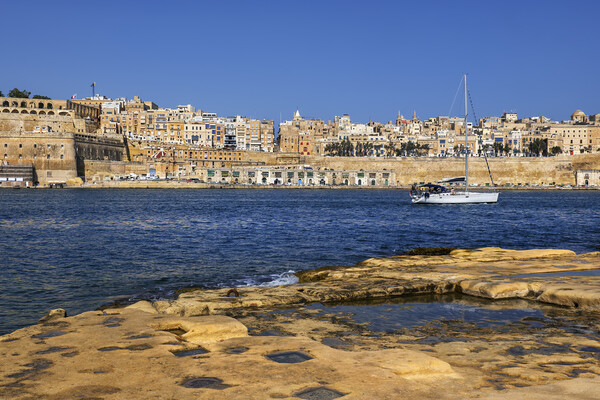 Valletta Skyline And Grand Harbour Picture Board by Artur Bogacki