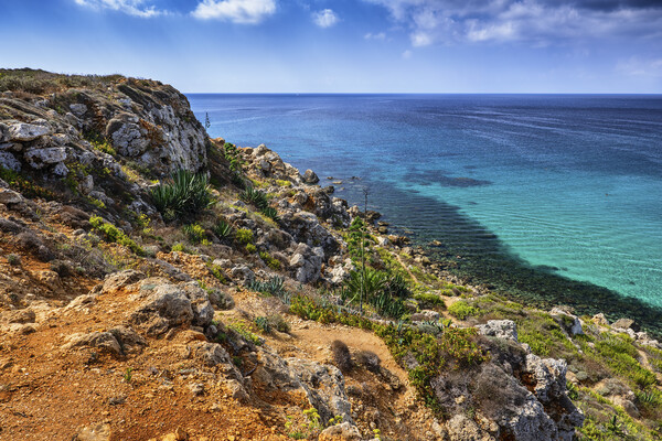Malta Island Coastline Landscape Picture Board by Artur Bogacki