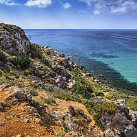 Buy canvas prints of Malta Island Coastline Landscape by Artur Bogacki