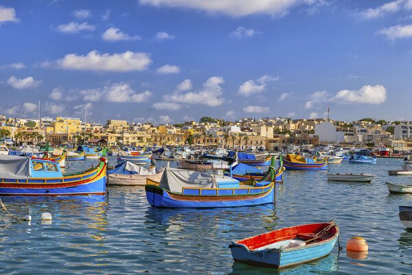 Luzzu Boats in Marsaxlokk Fishing Village, Malta Picture Board by Artur Bogacki
