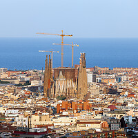 Buy canvas prints of Barcelona Cityscape by Artur Bogacki