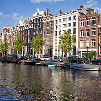 Buy canvas prints of Singel Canal Houses in Amsterdam by Artur Bogacki