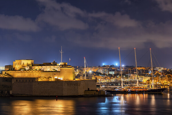 Fort St Angelo and Vittoriosa Marina in Malta Picture Board by Artur Bogacki
