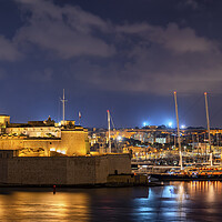 Buy canvas prints of Fort St Angelo and Vittoriosa Marina in Malta by Artur Bogacki
