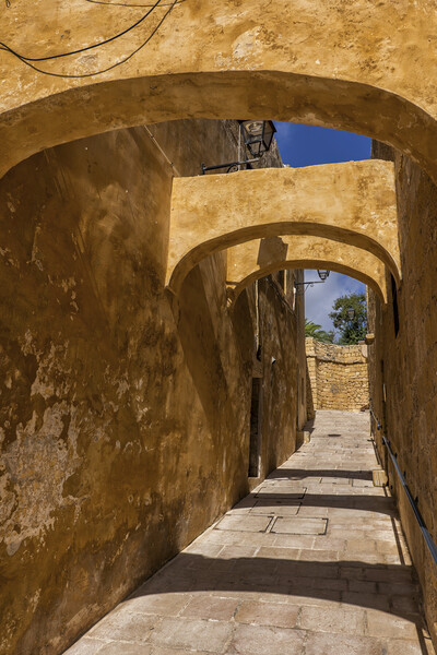 Narrow Street In Gozo Citadel, Malta Picture Board by Artur Bogacki