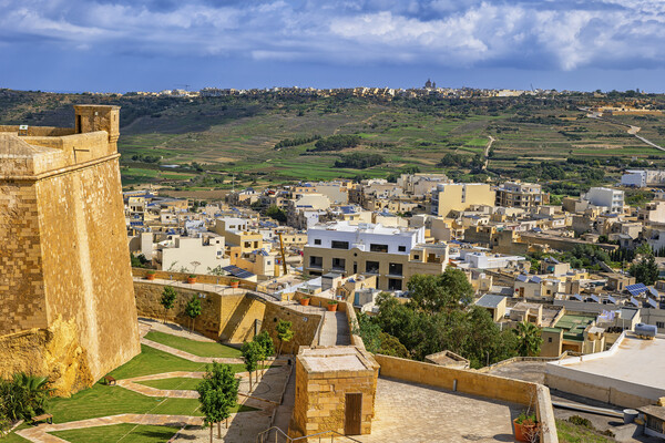 Victoria City In Gozo From Citadel Picture Board by Artur Bogacki