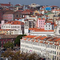 Buy canvas prints of Old City of Lisbon Cityscape by Artur Bogacki