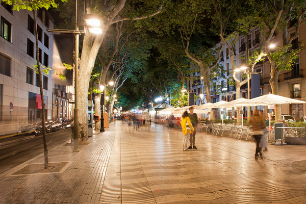 La Rambla at Night in Barcelona Picture Board by Artur Bogacki