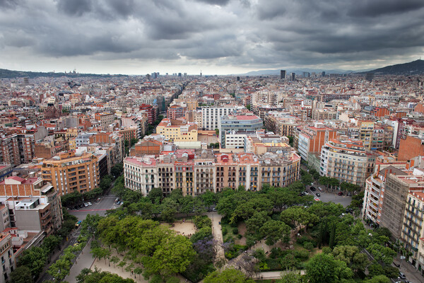 City of Barcelona from Above Picture Board by Artur Bogacki