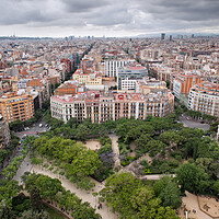 Buy canvas prints of Barcelona Aerial View Cityscape by Artur Bogacki