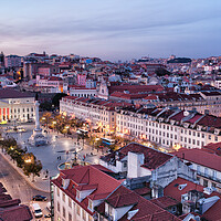 Buy canvas prints of View Over Lisbon City At Dusk In Portugal by Artur Bogacki