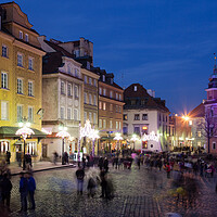 Buy canvas prints of Old Town in Warsaw at Night by Artur Bogacki